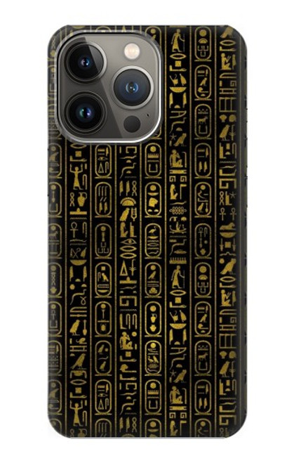 W3869 Ancient Egyptian Hieroglyphic Hard Case and Leather Flip Case For iPhone 13 Pro