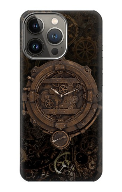 W3902 Steampunk Clock Gear Hard Case and Leather Flip Case For iPhone 13 Pro