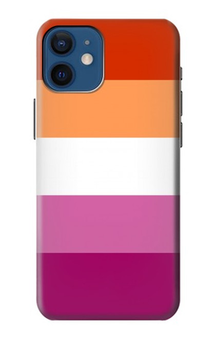 W3887 Lesbian Pride Flag Hard Case and Leather Flip Case For iPhone 12 mini