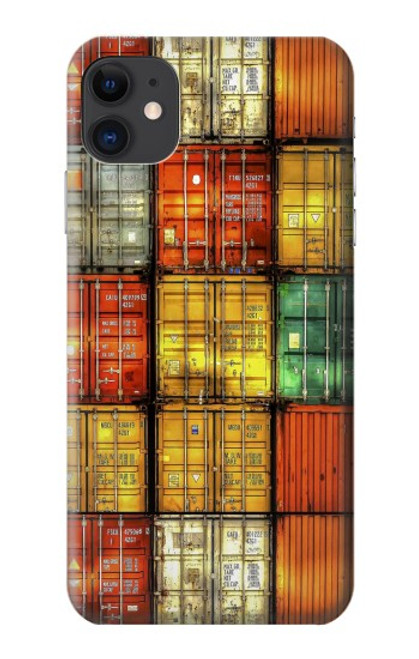 W3861 Colorful Container Block Hard Case and Leather Flip Case For iPhone 11