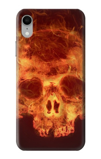 W3881 Fire Skull Hard Case and Leather Flip Case For iPhone XR