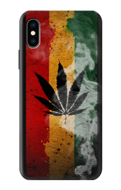 W3890 Reggae Rasta Flag Smoke Hard Case and Leather Flip Case For iPhone X, iPhone XS