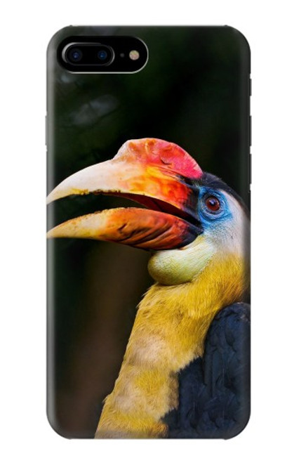 W3876 Colorful Hornbill Hard Case and Leather Flip Case For iPhone 7 Plus, iPhone 8 Plus