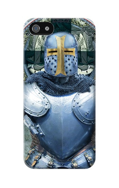 W3864 Medieval Templar Heavy Armor Knight Hard Case and Leather Flip Case For iPhone 5 5S SE