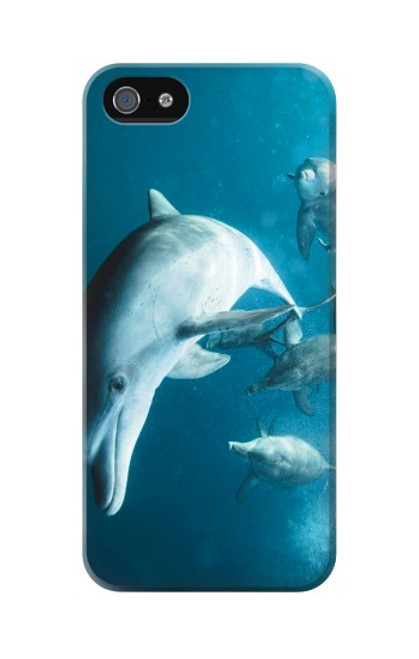 W3878 Dolphin Hard Case and Leather Flip Case For iPhone 5 5S SE