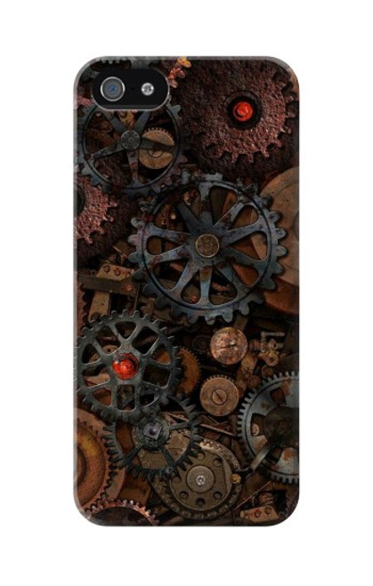 W3884 Steampunk Mechanical Gears Hard Case and Leather Flip Case For iPhone 5 5S SE