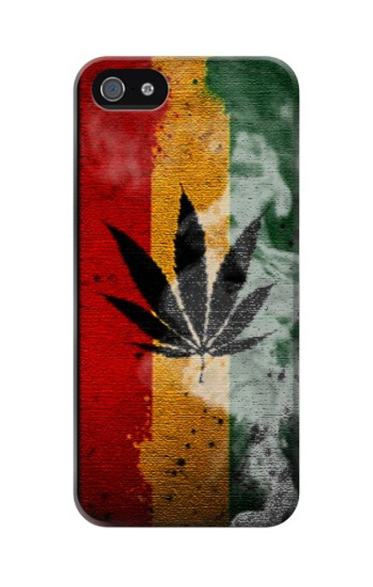 W3890 Reggae Rasta Flag Smoke Hard Case and Leather Flip Case For iPhone 5 5S SE