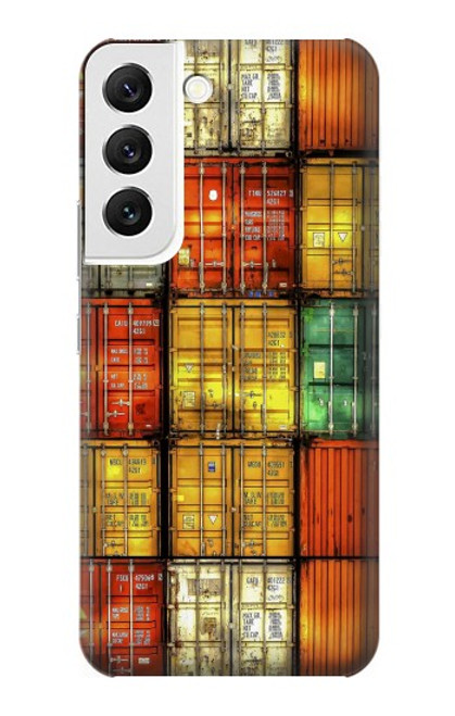W3861 Colorful Container Block Hard Case and Leather Flip Case For Samsung Galaxy S22