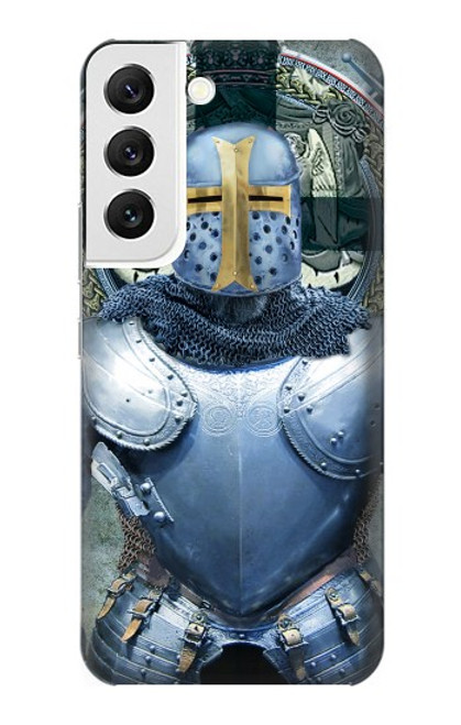 W3864 Medieval Templar Heavy Armor Knight Hard Case and Leather Flip Case For Samsung Galaxy S22