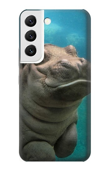 W3871 Cute Baby Hippo Hippopotamus Hard Case and Leather Flip Case For Samsung Galaxy S22