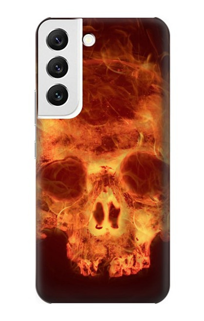W3881 Fire Skull Hard Case and Leather Flip Case For Samsung Galaxy S22