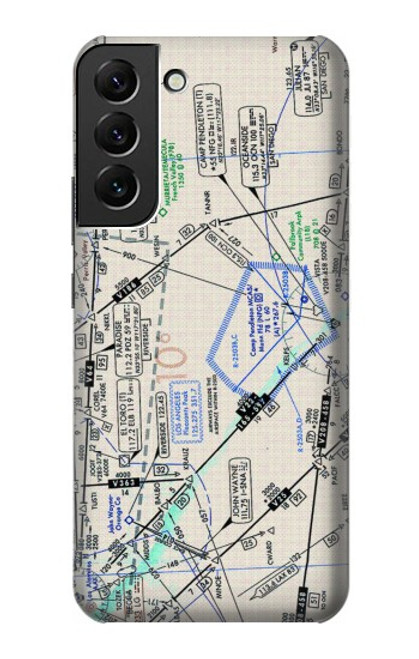 W3882 Flying Enroute Chart Hard Case and Leather Flip Case For Samsung Galaxy S22 Plus