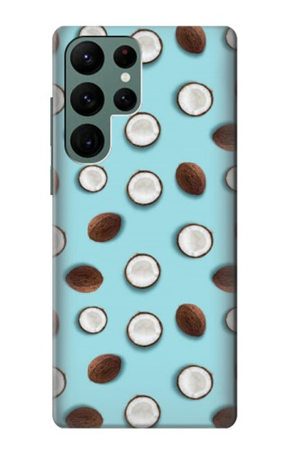 W3860 Coconut Dot Pattern Hard Case and Leather Flip Case For Samsung Galaxy S22 Ultra