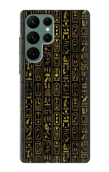 W3869 Ancient Egyptian Hieroglyphic Hard Case and Leather Flip Case For Samsung Galaxy S22 Ultra