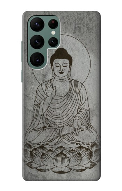 W3873 Buddha Line Art Hard Case and Leather Flip Case For Samsung Galaxy S22 Ultra