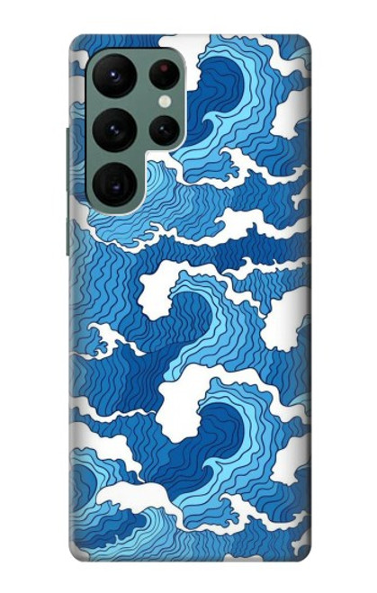 W3901 Aesthetic Storm Ocean Waves Hard Case and Leather Flip Case For Samsung Galaxy S22 Ultra