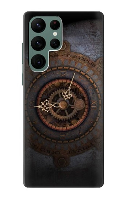 W3908 Vintage Clock Hard Case and Leather Flip Case For Samsung Galaxy S22 Ultra