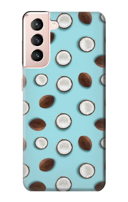 W3860 Coconut Dot Pattern Hard Case and Leather Flip Case For Samsung Galaxy S21 5G