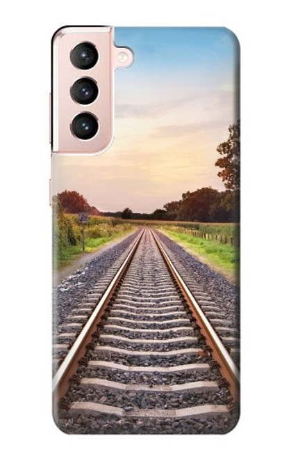 W3866 Railway Straight Train Track Hard Case and Leather Flip Case For Samsung Galaxy S21 5G