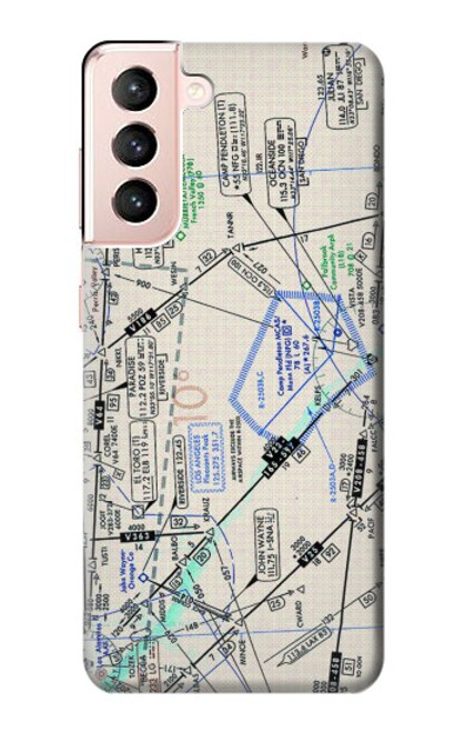 W3882 Flying Enroute Chart Hard Case and Leather Flip Case For Samsung Galaxy S21 5G