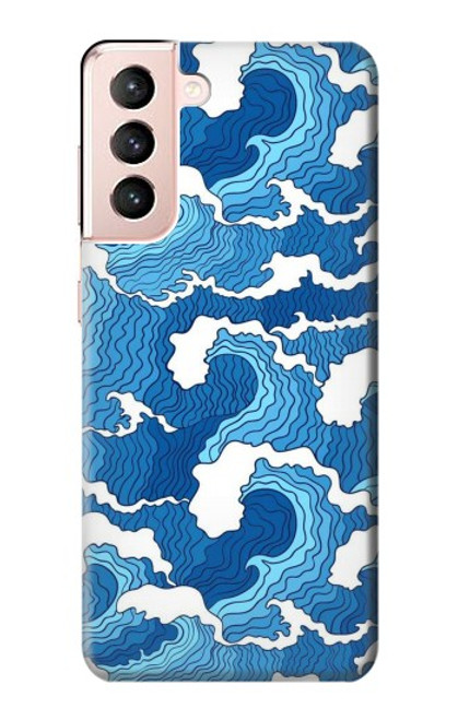 W3901 Aesthetic Storm Ocean Waves Hard Case and Leather Flip Case For Samsung Galaxy S21 5G