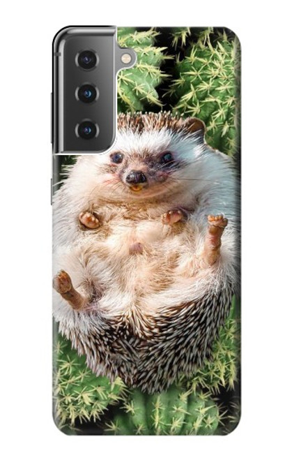 W3863 Pygmy Hedgehog Dwarf Hedgehog Paint Hard Case and Leather Flip Case For Samsung Galaxy S21 Plus 5G, Galaxy S21+ 5G