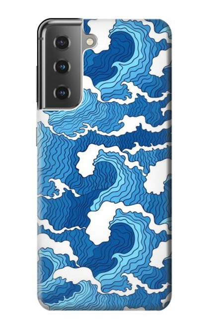 W3901 Aesthetic Storm Ocean Waves Hard Case and Leather Flip Case For Samsung Galaxy S21 Plus 5G, Galaxy S21+ 5G
