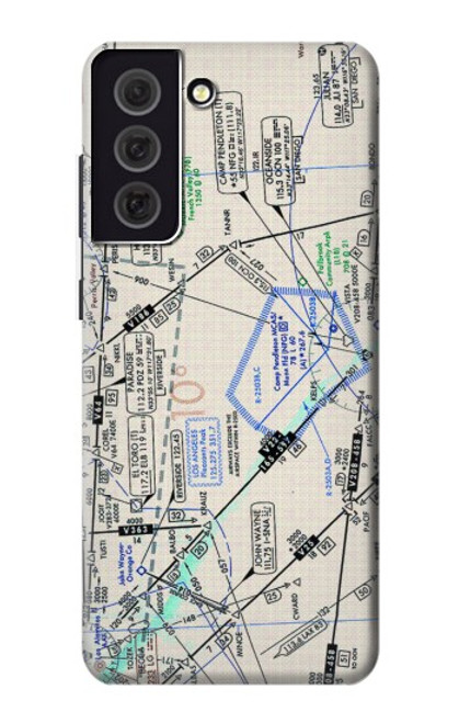 W3882 Flying Enroute Chart Hard Case and Leather Flip Case For Samsung Galaxy S21 FE 5G