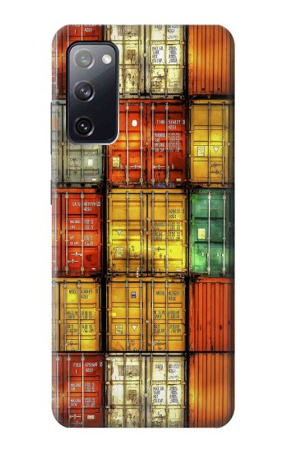 W3861 Colorful Container Block Hard Case and Leather Flip Case For Samsung Galaxy S20 FE