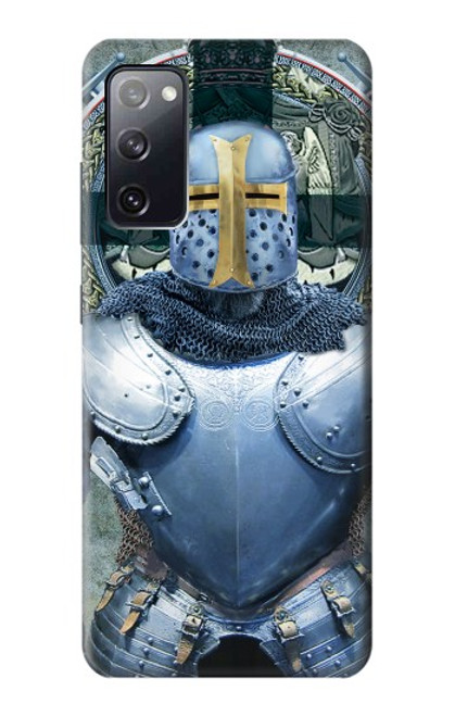 W3864 Medieval Templar Heavy Armor Knight Hard Case and Leather Flip Case For Samsung Galaxy S20 FE