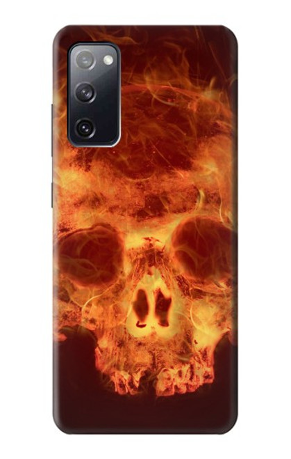 W3881 Fire Skull Hard Case and Leather Flip Case For Samsung Galaxy S20 FE