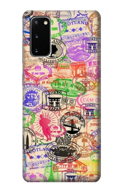 W3904 Travel Stamps Hard Case and Leather Flip Case For Samsung Galaxy S20