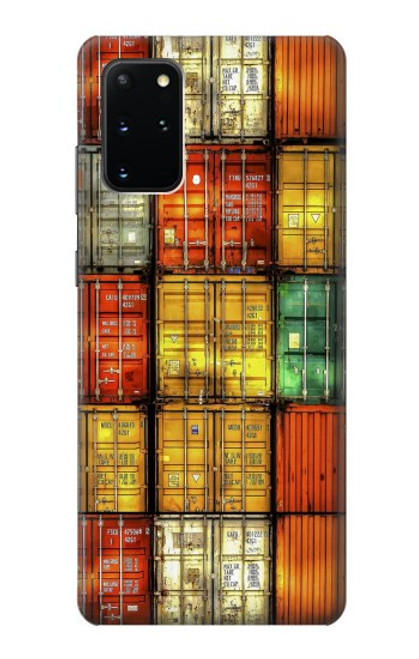 W3861 Colorful Container Block Hard Case and Leather Flip Case For Samsung Galaxy S20 Plus, Galaxy S20+