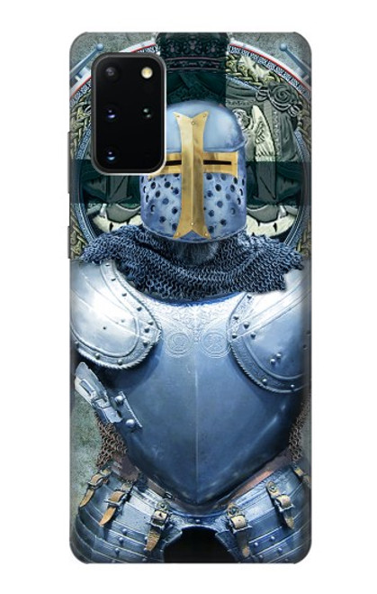 W3864 Medieval Templar Heavy Armor Knight Hard Case and Leather Flip Case For Samsung Galaxy S20 Plus, Galaxy S20+