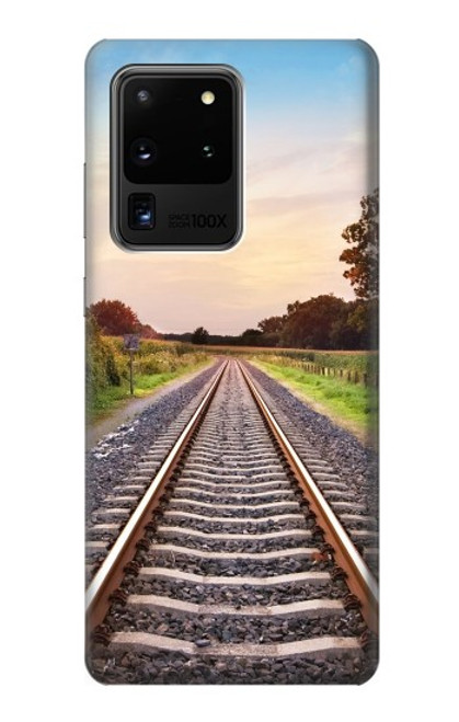 W3866 Railway Straight Train Track Hard Case and Leather Flip Case For Samsung Galaxy S20 Ultra
