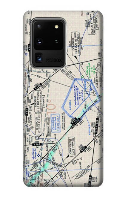 W3882 Flying Enroute Chart Hard Case and Leather Flip Case For Samsung Galaxy S20 Ultra