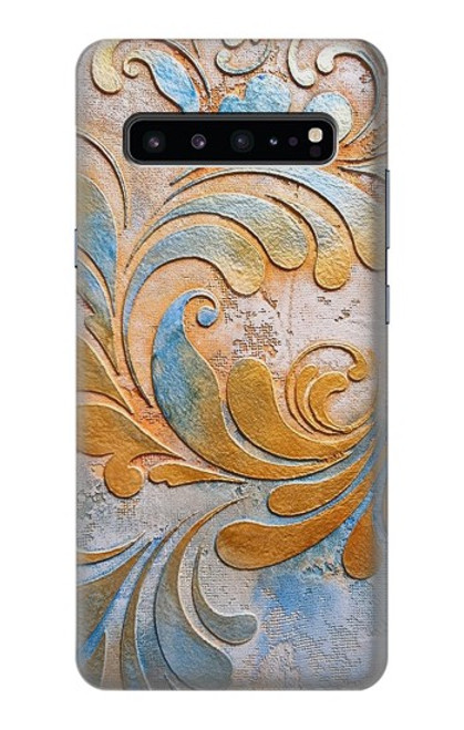 W3875 Canvas Vintage Rugs Hard Case and Leather Flip Case For Samsung Galaxy S10 5G