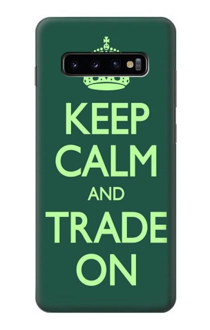 W3862 Keep Calm and Trade On Hard Case and Leather Flip Case For Samsung Galaxy S10 Plus