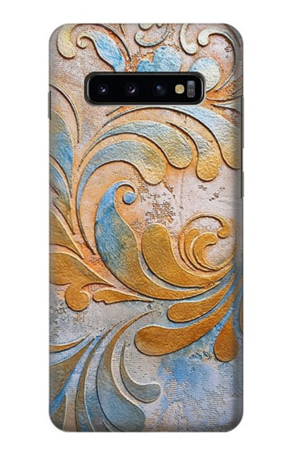 W3875 Canvas Vintage Rugs Hard Case and Leather Flip Case For Samsung Galaxy S10 Plus