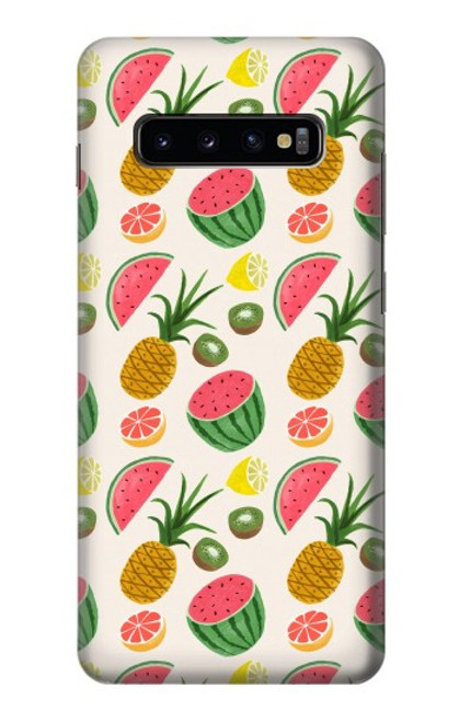 W3883 Fruit Pattern Hard Case and Leather Flip Case For Samsung Galaxy S10 Plus