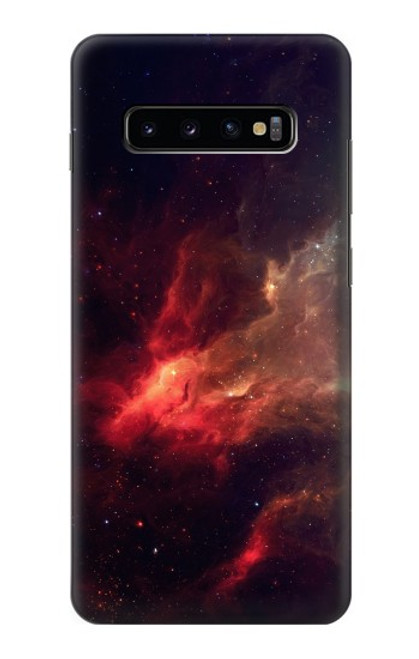 W3897 Red Nebula Space Hard Case and Leather Flip Case For Samsung Galaxy S10 Plus
