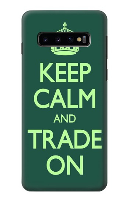 W3862 Keep Calm and Trade On Hard Case and Leather Flip Case For Samsung Galaxy S10