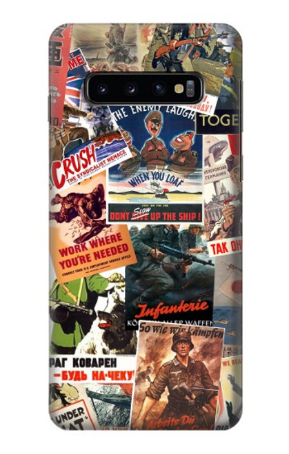 W3905 Vintage Army Poster Hard Case and Leather Flip Case For Samsung Galaxy S10
