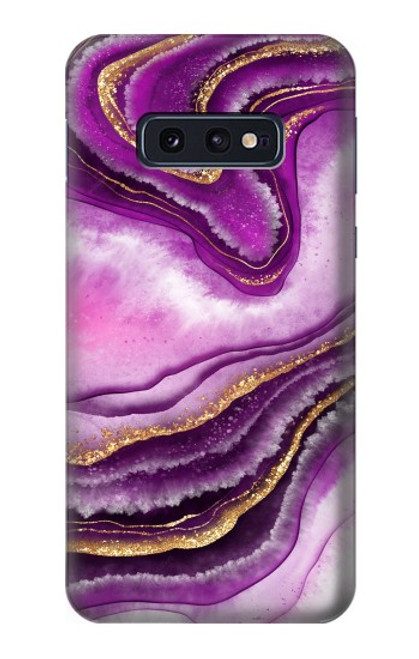 W3896 Purple Marble Gold Streaks Hard Case and Leather Flip Case For Samsung Galaxy S10e