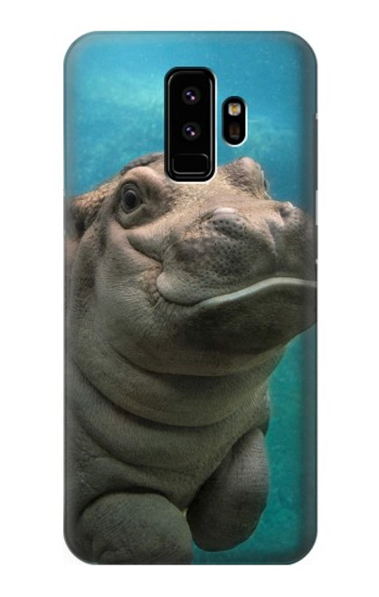 W3871 Cute Baby Hippo Hippopotamus Hard Case and Leather Flip Case For Samsung Galaxy S9