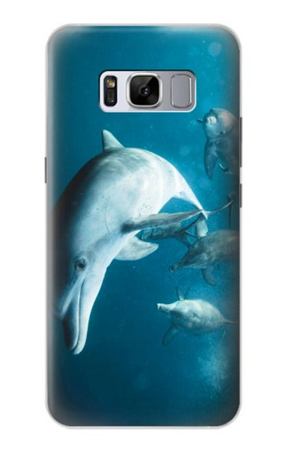 W3878 Dolphin Hard Case and Leather Flip Case For Samsung Galaxy S8 Plus