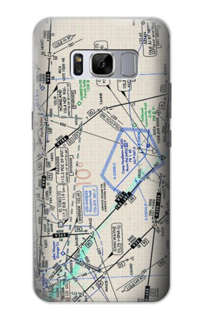 W3882 Flying Enroute Chart Hard Case and Leather Flip Case For Samsung Galaxy S8 Plus