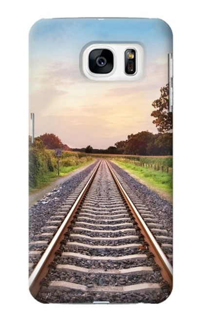 W3866 Railway Straight Train Track Hard Case and Leather Flip Case For Samsung Galaxy S7
