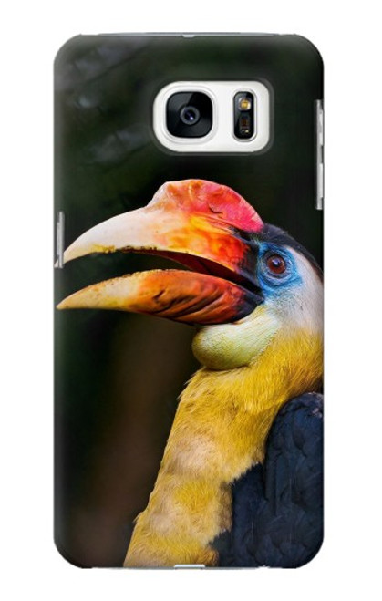 W3876 Colorful Hornbill Hard Case and Leather Flip Case For Samsung Galaxy S7