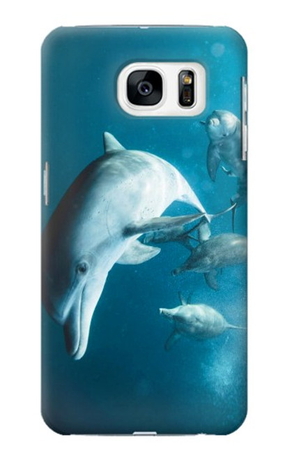 W3878 Dolphin Hard Case and Leather Flip Case For Samsung Galaxy S7
